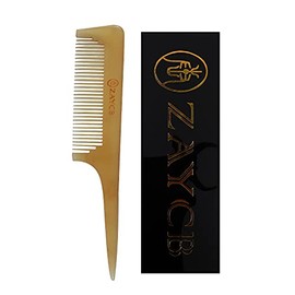 ZAYCB Buffalo Horn Fine Tooth Comb - Anti-Static Hair Comb - Hair Styling Detangling Comb for Men, Women and Kids - For All Hair Types(Fine Tooth Tail Comb)