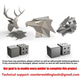 Deer Head Mild Steel welding practice kit, Welding Coupons, Welding Training Metal plates Suitable For TIG, MIG, Gas, Arc, Stick, DIY Welding Practice Kit（15 pcs）