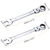 HARFINGTON 2pcs Flex-Head Ratcheting Wrench 18/19mm 180° Rotating Head Metric