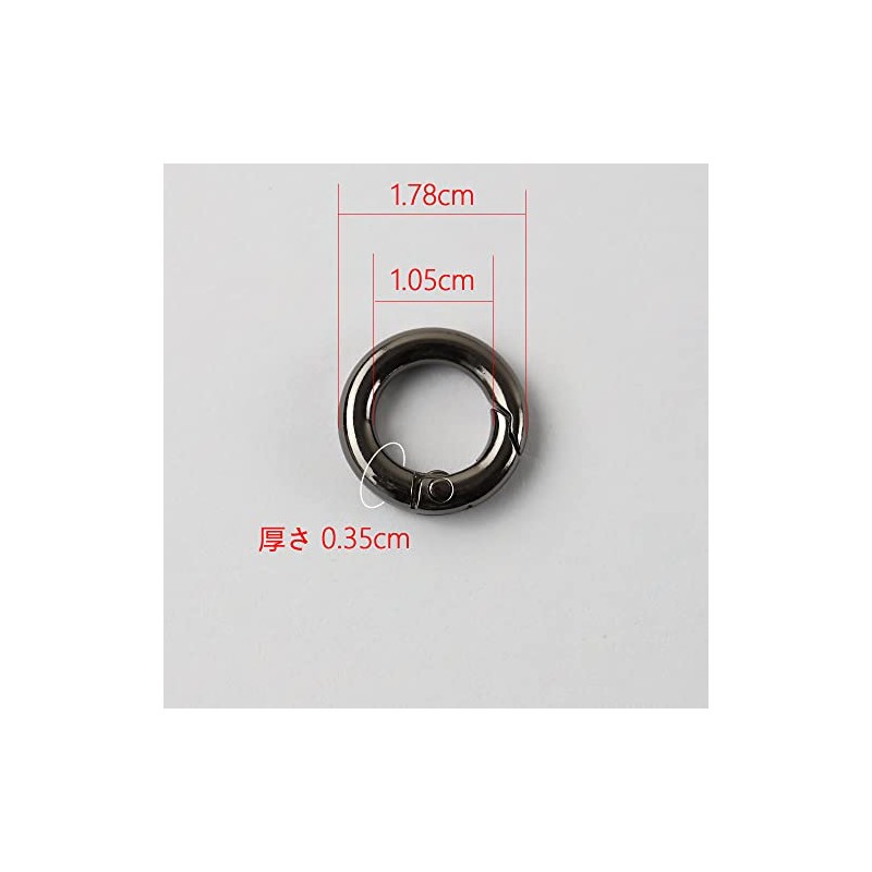 2pcs Round Zinc Alloy Locking Carabiner 10mm O-Ring Spring Buckle