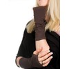 Forgotten Cotton Long Jersey Fingerless Gloves (Brown)