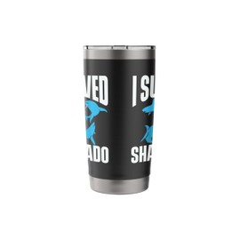 I Survived Sharknado - Shark Lover Marine Biologist Ocean Stainless Steel Insulated Tumbler