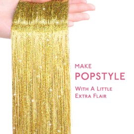 WENNALIFE Hair Tinsel, Champagner 120CM Haar Lametta 1200 Glitzer Haarsträhnen Kit Glitzersträhnen für Haare Festival Party Haar Glitzer Tinsel Hair Fairy Hair für Mädchen