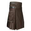 Scottish Brown Utility Kilt for Men (Belly Button Size 36)