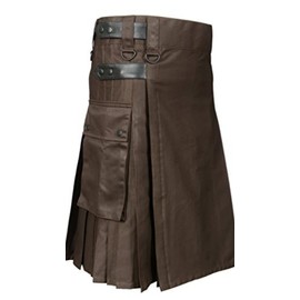 Scottish Brown Utility Kilt for Men (Belly Button Size 36)