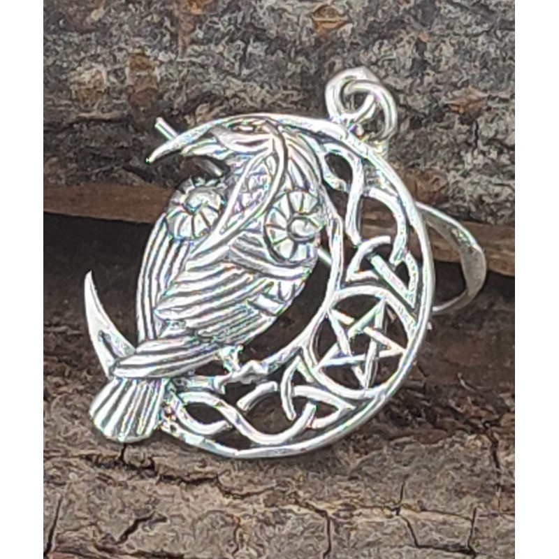 Raven in the Moon Earrings 925 Sterling Silver or 22,