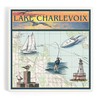 Charlevoix, Michigan, Nautical Chart (Absorbent Ceramic Coaster, Single, Cork Back,