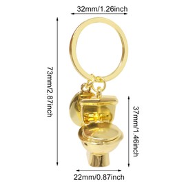 Honbay 2PCS Metal Mini Toilet Model Keychain Funny Toilet Key Rings Keyfob for Bag Purse Wallet Cellphone or Car Pendant (2 Color)