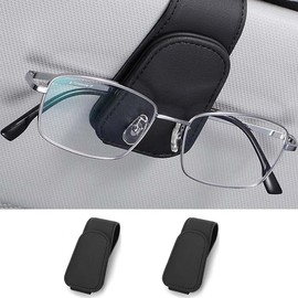 2 Piezas Soporte para Gafas de Sol para Visera de Coche Universal, Clip Gafas Accesorios de Coche, Adecuado para Diferentes Tamaños de Vasos y Anteojos Sol, para Modelos para Todos los Coches