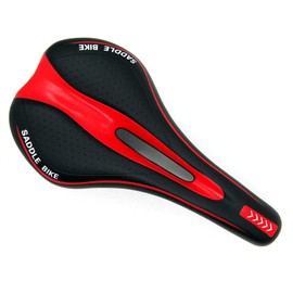 INION - Gel Bicycle Seat Bicycle Saddle Mountain Bike Touring Saddle Colour: Red / Black