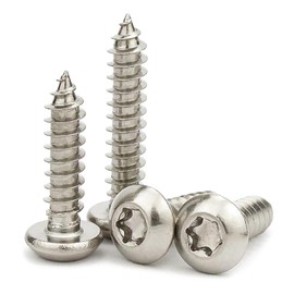 EBAIJQUO M5*18mm Torx Pan Head Wood Screws 304 Stainless Steel Self-Tapping Screws Full Thread for construction & carpentry(50pcs)