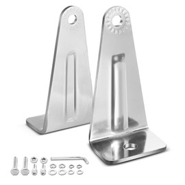 LTEODCHEW LED Light Bar Side Mounting Brackets 2PCS, Adjustable Universal Side Mount Brackets Kits for Straight or Curved Off Road Light Bar Stainless Steel Silver - M6