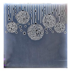 Kwan Crafts Merry Christmas Lighting Ball Star Plastic Embossing Folders for Card Making Scrapbooking and Other Paper Crafts, 15x15cm