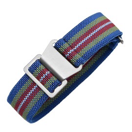 JBR French Troops Parachute Style Watch Band - Elastic Fabric Nylon Waterproof Military Replacement Watch Strap - Choice of Colors - 18mm 20mm 22mm (20mm, Rainbow Colors)