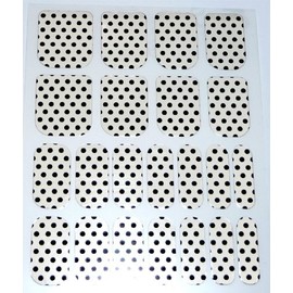 Chix Nails Polka Dot Minx Trendy Style Fingers Toes Vinyl Foils Nail Wraps, Black on Silver