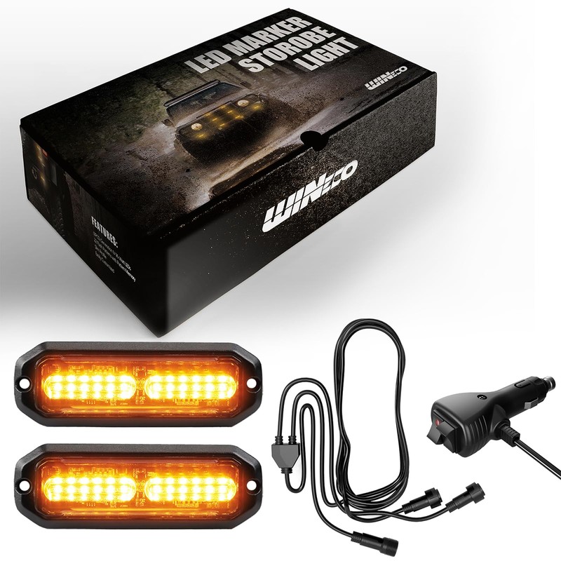 WINECO Green White led strobe lights for trucks, Emergency Strobe