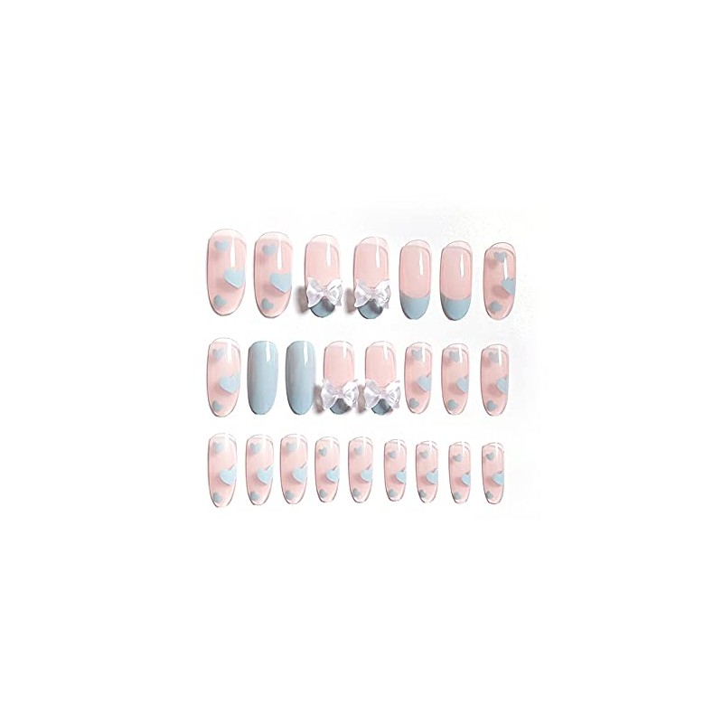 Nail Tips, Set of 24, 12 Different Sizes, Medium Length,