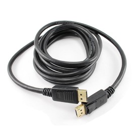 CablesOnline 10ft DisplayPort Gold-Plated Male to Male Monitor A/V Cable w/Latches (DP-0010K)