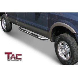 TAC Side Steps Fit 1999-2016 Ford F250/350/450/550 Super Duty Super Cab Truck Pickup 3” Stainless Steel Side Bars Nerf Bars Running Boards Exterior Accessories (2 PCS)