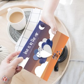 Your Love Lifts Me Up – Happy Valentine's Day Greeting Cards, Beautiful and Romantic Valentines Love Hearts Greetings for Husband, Wife | 4.25 x 5.5" | 10 per Pack