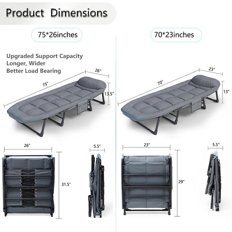 Sleeping Cots for Adults 6 Positions, Portable & Foldable Bed