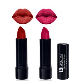 Krayons Cute Pop Matte Lipstick, Waterproof, Longlasting, Centre Stage, Pink Lips, 3.5gm Each (Pack of 2)