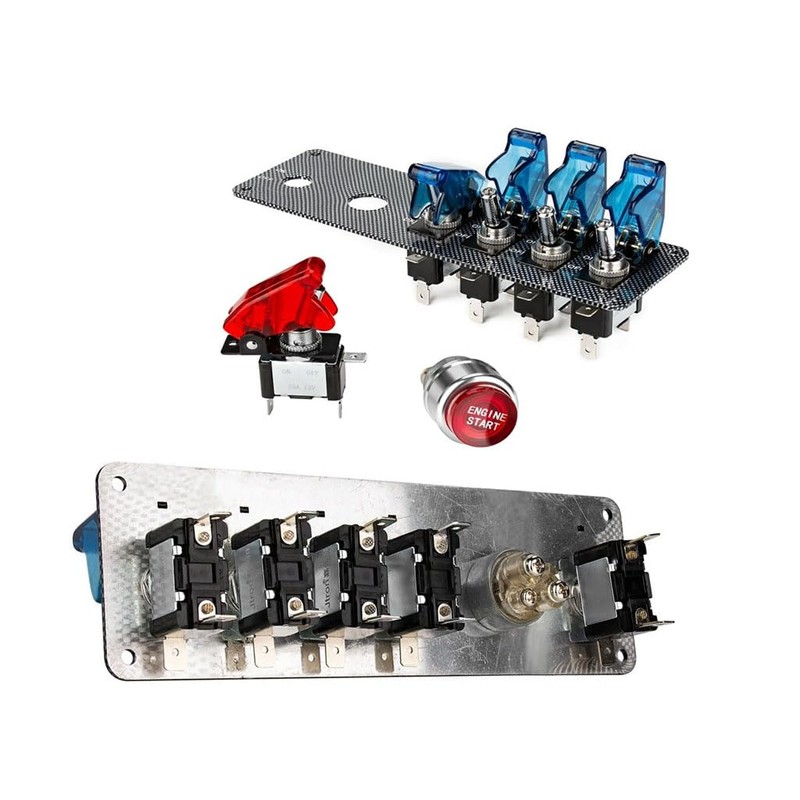 DC12V Flip-Up Ignition Switch Panel 5 in 1 Car Engine