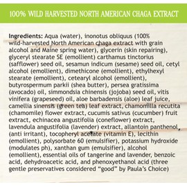 Maine Chaga Face & Body Cream, Large 4 oz Value Size, With Natural Vitamin B3, Organic & Natural Ingredients, Lightweight for the Face Yet Moisturizin