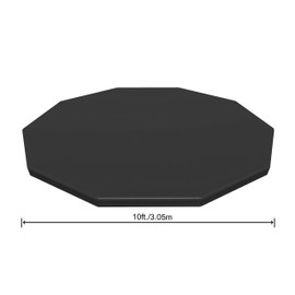 Bestway 58036 Round Cover | 10' Diameter | Protects Swimming Pools, 10-Feet, Dark Grey