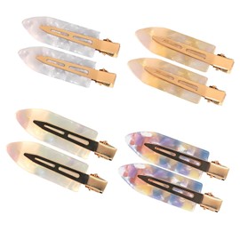 No Bend Hair Clips 8Pcs No Crease Hair Clips Creaseless Hair Clips for Makeup Flat Hair Clip for Women Hair Styling Accessories (Black)