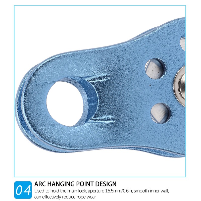Climbing Single Pulley Al Mg Alloy Fixed Eye Single Rope