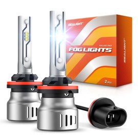 SEALIGHT 880 LED Fog Light Bulbs, 12000LM 893 899 880 885 Fog Lights LED Bulbs 600% Brightness Upgrade, 1:1 Size 100% Successful Installation for Trucks Cars, Interior Lighting, Pack of 2