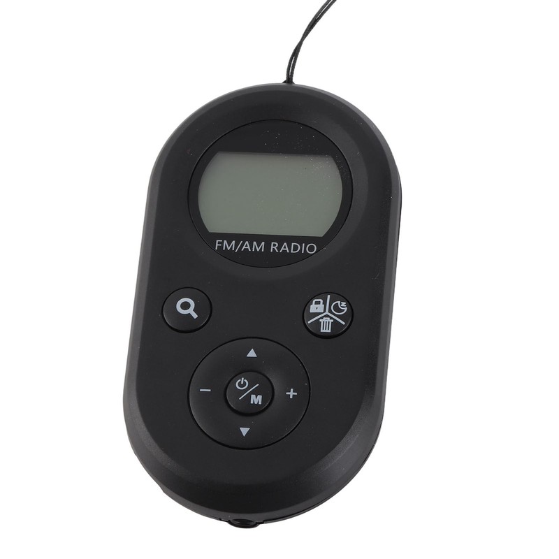 Pocket Radio Black with Backlight Rechargeable LCD Display 500mAh Portable
