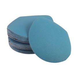 HEROFFIX 50 Pcs Car Wood Sanding Discs Smoothing Hook & Loop Sandpaper for Woodworking, Automotive Refinishing 5.91" 150 Grit Blue Zirconia Alumina