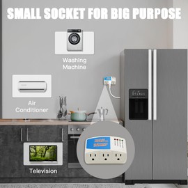 BSEED Protector de sobretensiones para electrodomésticos, 3 tomas de corriente, protector de voltaje, refrigerador de sobretensiones Brownout 1440 vatios, 120 V 12 A (paquete de 4)