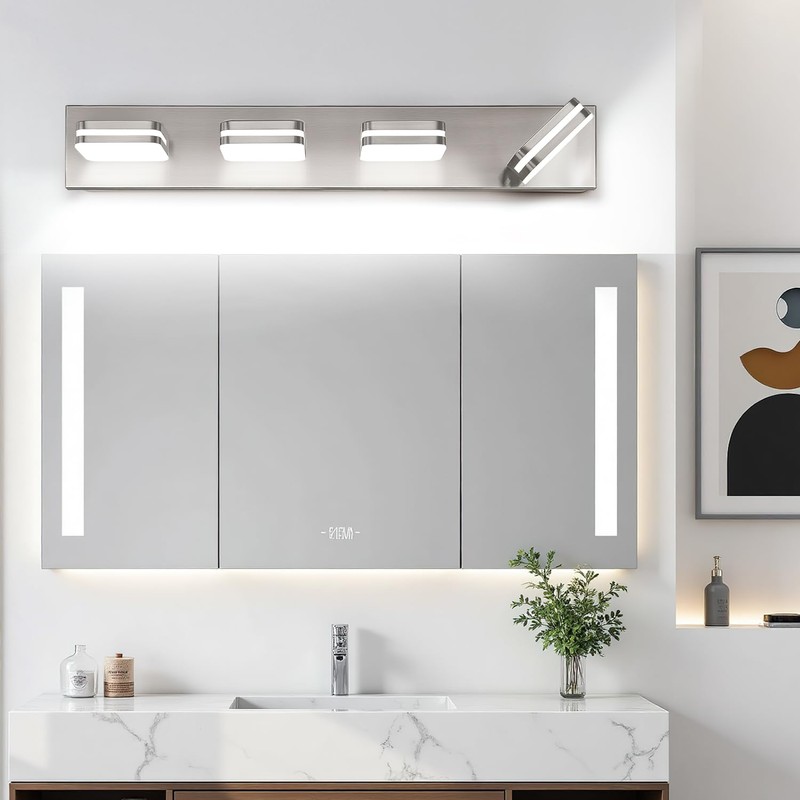 360° Rotate LED Bathroom Vanity Light Fixtures, 1600LM Acrylic Brushed