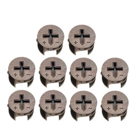 uxcell Furniture Connector Cam Lock Nut Fittings 15mmx12mm for Cabinet Drawer Dresser Wardrobe Panel Connecting 10pcs
