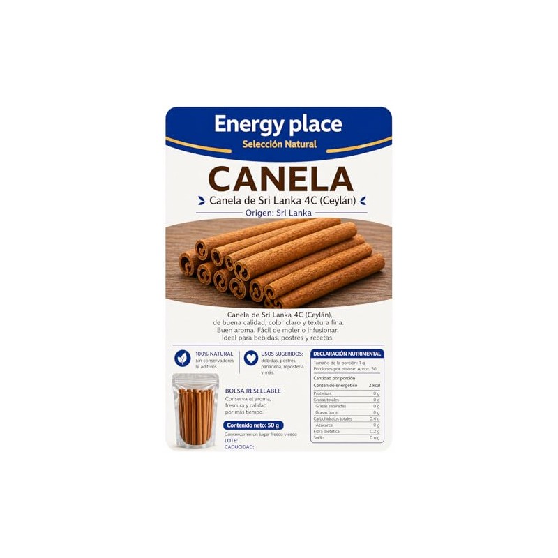 Canela en rama, 50g, Energy place