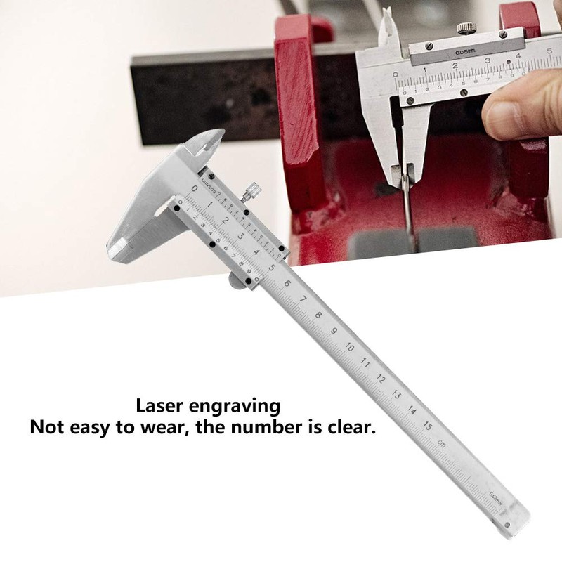 Vernier Calipers, 0-150mm Carbon Steel Vernier Caliper Micrometer Gauge Measuring