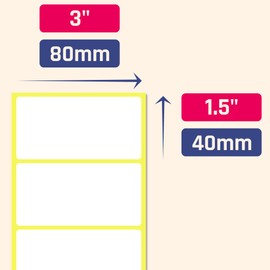 TownStix 100 Stück, 80 x 40 mm, Aufkleber Etiketten Selbstklebend Klebeetiketten zum Beschriften - Weiß