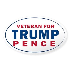 CafePress Veteran for Trump Pence Oval Car Bumper Sticker(10-Pack)