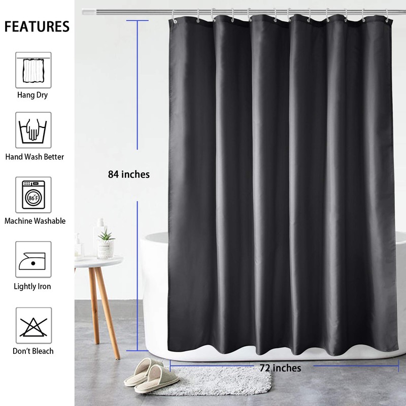 AooHome Extra Long Shower Curtain 72 Width x 84 Height