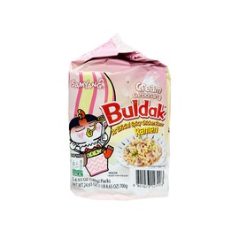 Samyang Buldak Hot Chicken Spicy Ramen Korea Instant Packaged Noodles,4.93 oz,Cream Carbonara,5 Pack