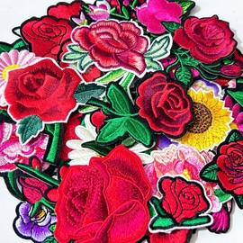 Cuncuny Assorted Flower Cuncuny Kids Girls Patch Sewing on/Iron on Patch Applique DIY Craft Embroidered Applique Patches (Assorted Flowers)
