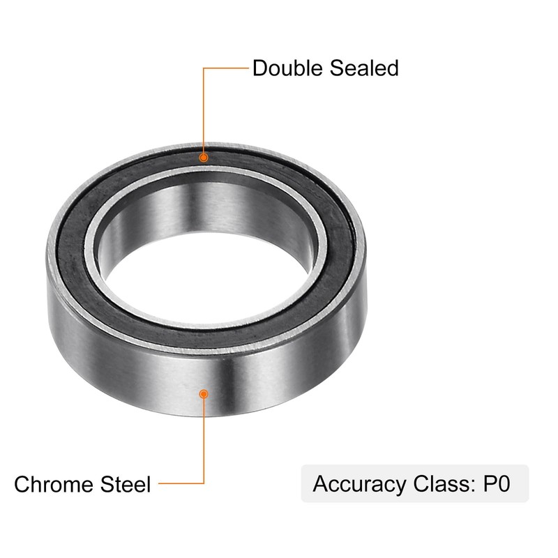sourcing map 10pcs 6700-2RS Deep Groove Ball Bearings, Chrome Steel