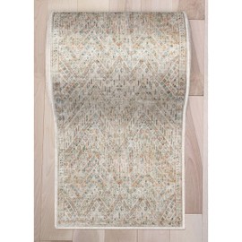 Well Woven Custom Size Hallway Stair Runner - Choose Your Length - Anya Flatweave Tribal Oriental Ivory 31 Inches Wide x 11 Feet Long Runner (31" x 11') Rug