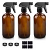 Worldgsb Glass Spray Bottles, 16oz Amber Glass Spray Bottles with