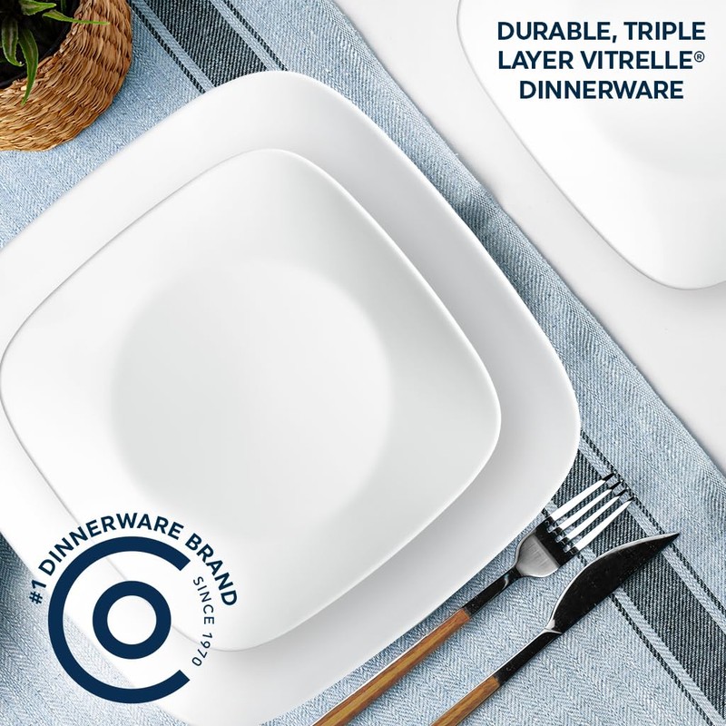 Corelle Vitrelle 6-Piece Salad Plates Set, Triple Layer Glass and