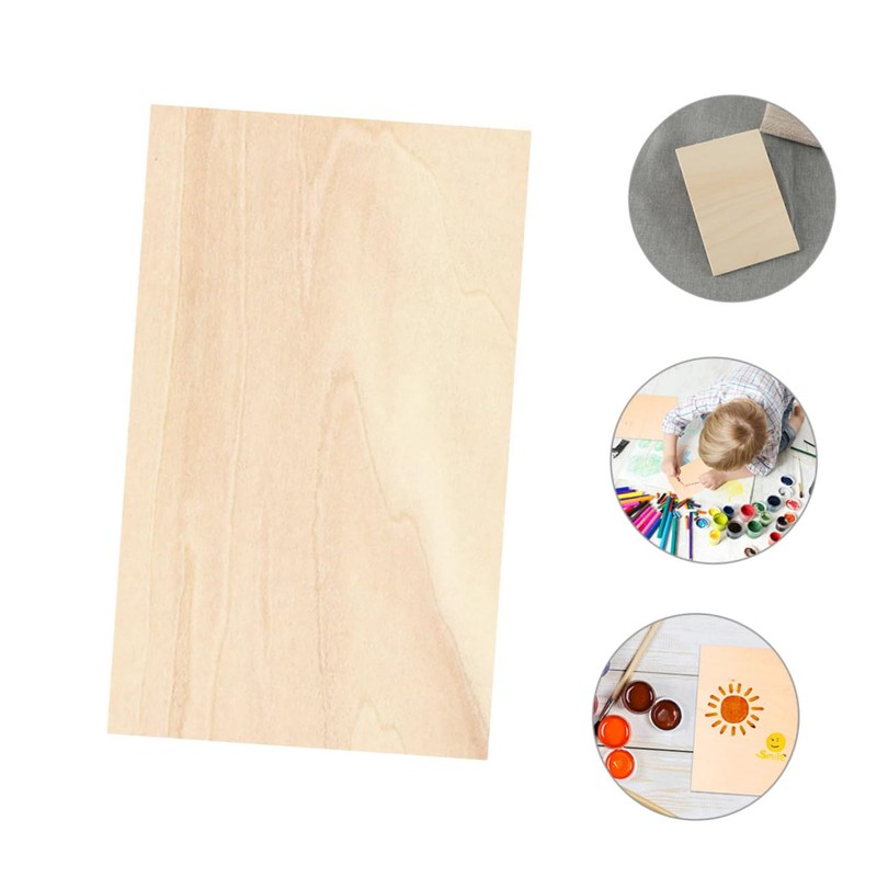 DOITOOL 10Pcs Unfinished Wooden Planks for DIY Crafts Smooth Basswood