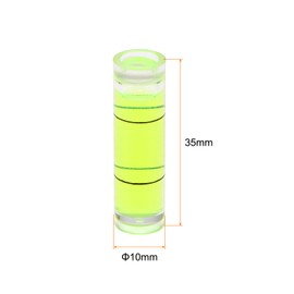 sourcing map 15pcs Small Cylindrical Bubble Level Vials 10x35mm PMMA Mini Horizontal Bubble Spirit Level Measuring Layout Tools for RV TV Picture Frame Hanging Tool Leveler